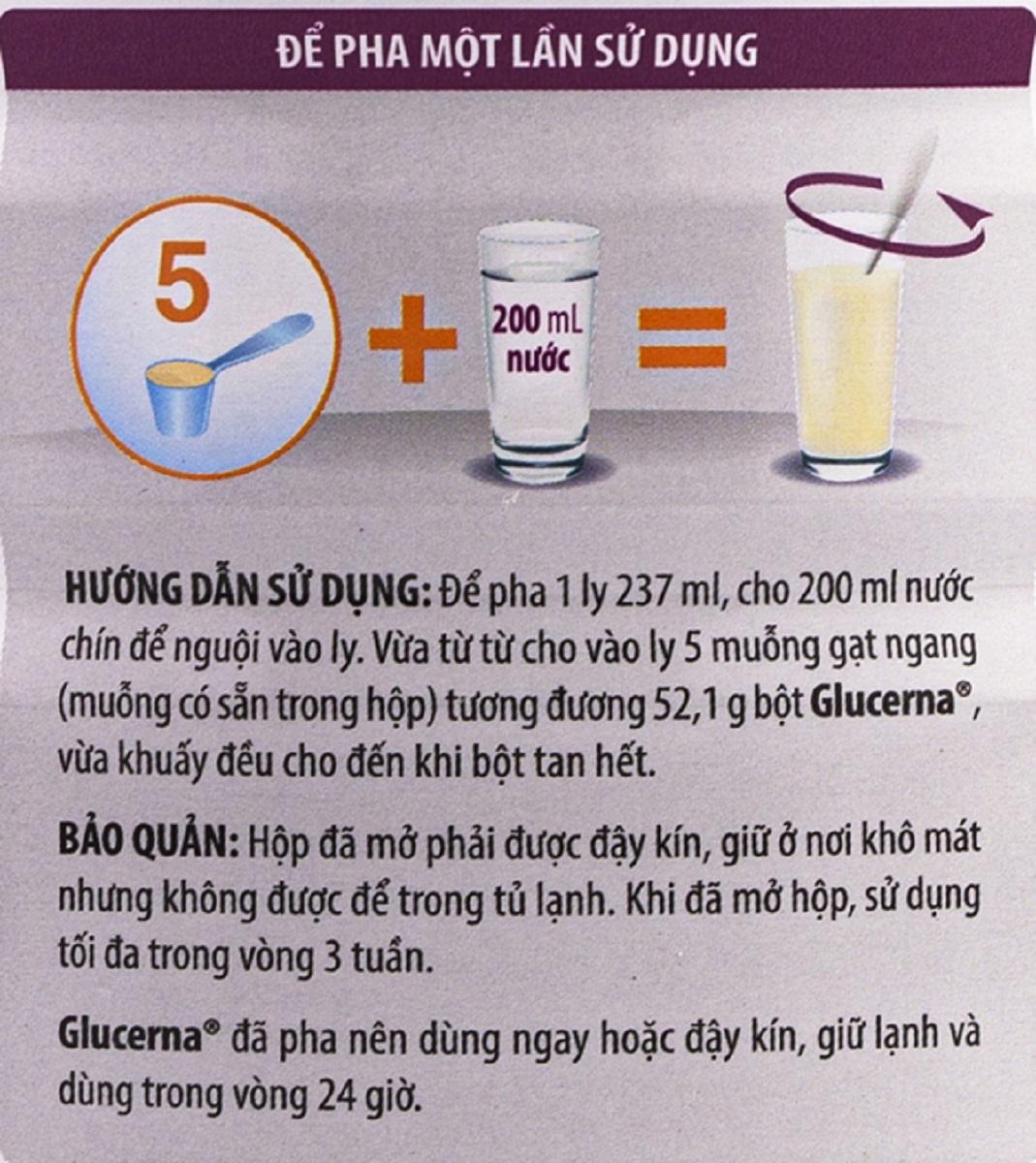 Hướng dẫn cách pha sữa tiểu đường Glucerna chi tiết nhất